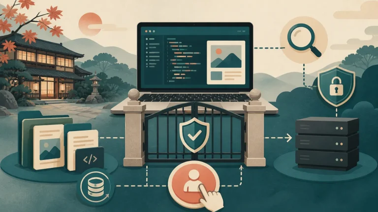 Illustration where AI safely manages an inn site and server through a human approval gate